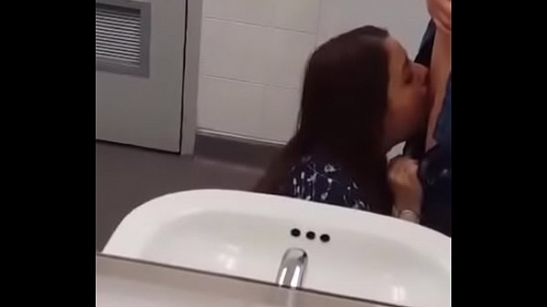Horny Latina Teen Girl Sucking Cock In Public Bathroom